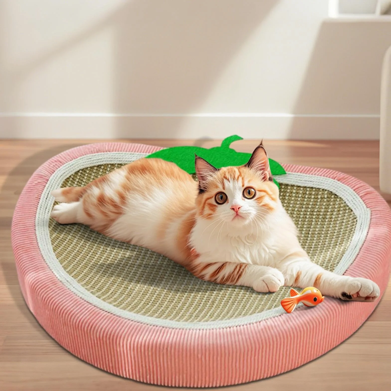 Cama Rascador de Gatos Cojín Protector Muebles Colchoneta | Cama Rascador Sisal Fresa Interior Sofá Pared Alfombra Suelo Silla Puerta Gatito Perro Pequeño Apartamento