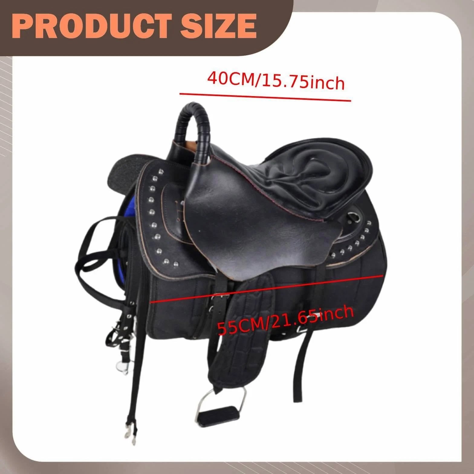 Juego de Silla de Montar para Caballo, Asiento para Montar, Fácil Instalación, Accesorio Deportivo Antideslizante, Cómodo, Cojín para Equipo