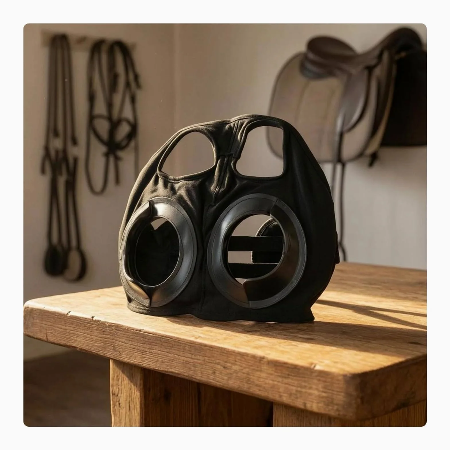 Máscara Facial de Caballo con Capucha, Equipo de Animal for protección de la Cabeza y la Cara, 1 ud.(Fly Mask with Fringe)