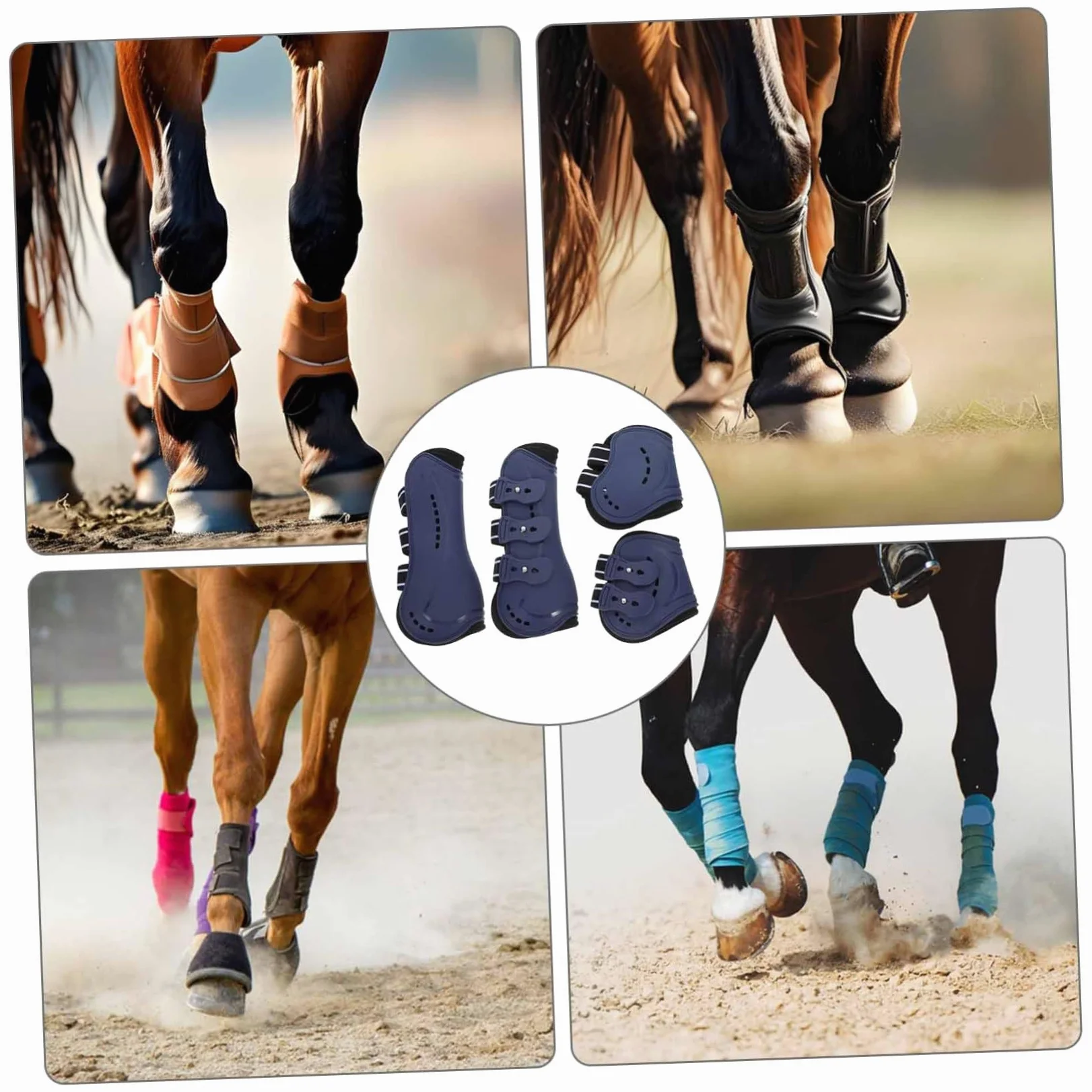 Toyvian 4piezas Botas para Tobillos De Caballo De Pies Reutilizables para Patas De Caballo Botas Ortopédicas para Tendones Entrenamiento Ecuestre