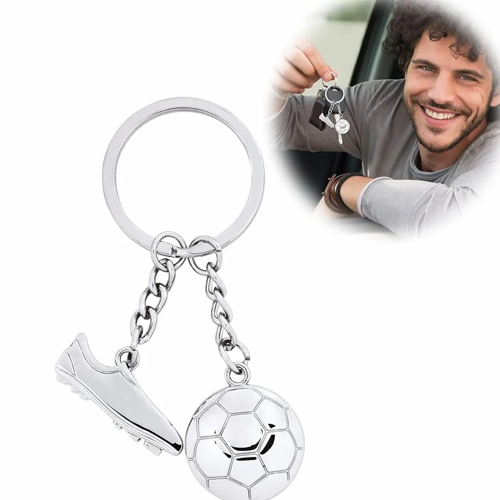 Llavero de Fútbol Metálico, Regalo para Adultos y Niños, Entrenador