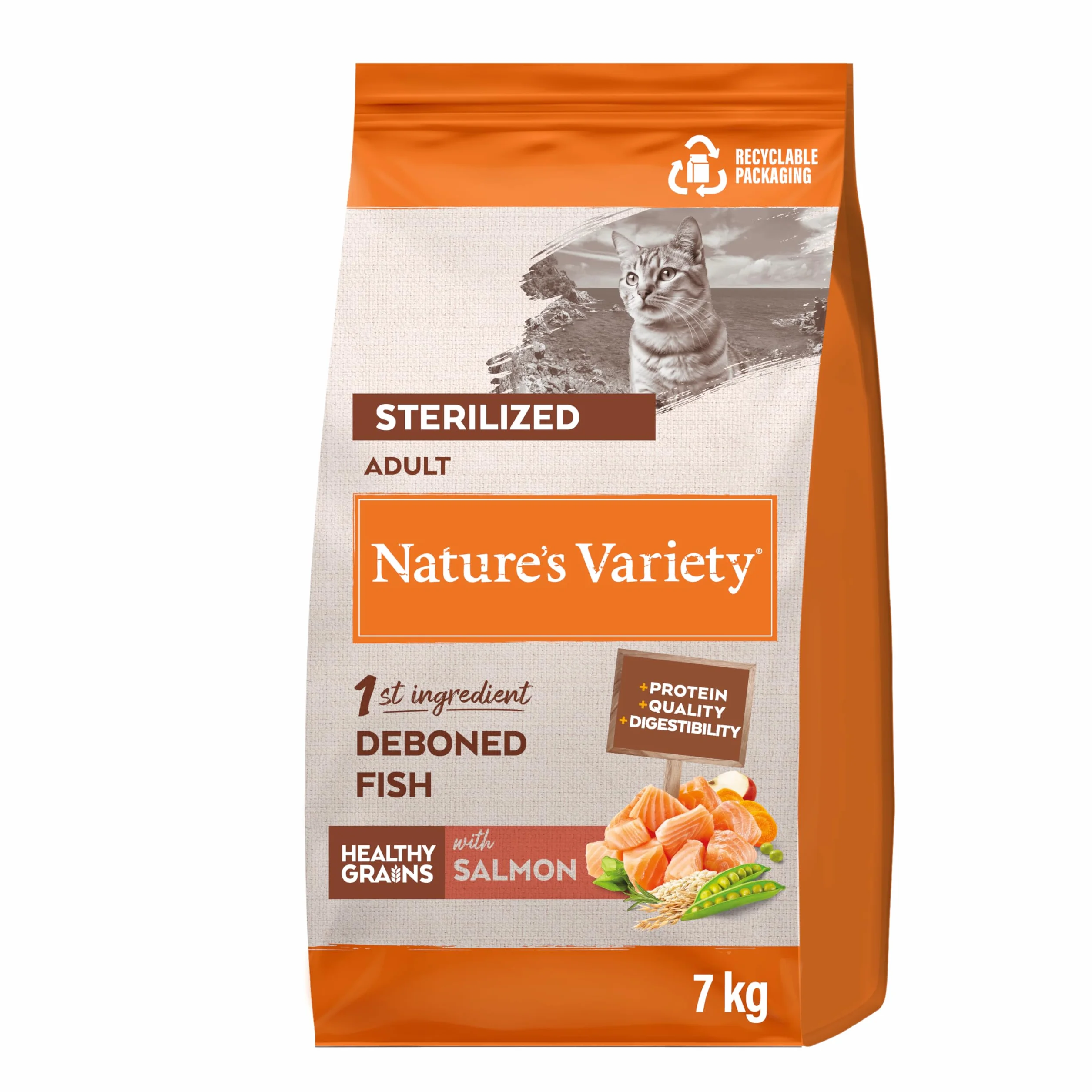 Nature's Variety Healthy Grains Pienso para Gatos Esterilizados con Salmón Noruego 7kg