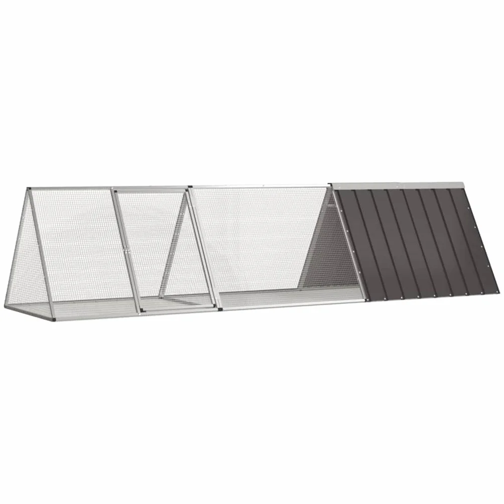 Jaula para conejos, color antracita, 302,5 x 80,5 x 71 cm, de acero galvanizado, gran recinto para animales pequeños con extensión para conejos y conejos