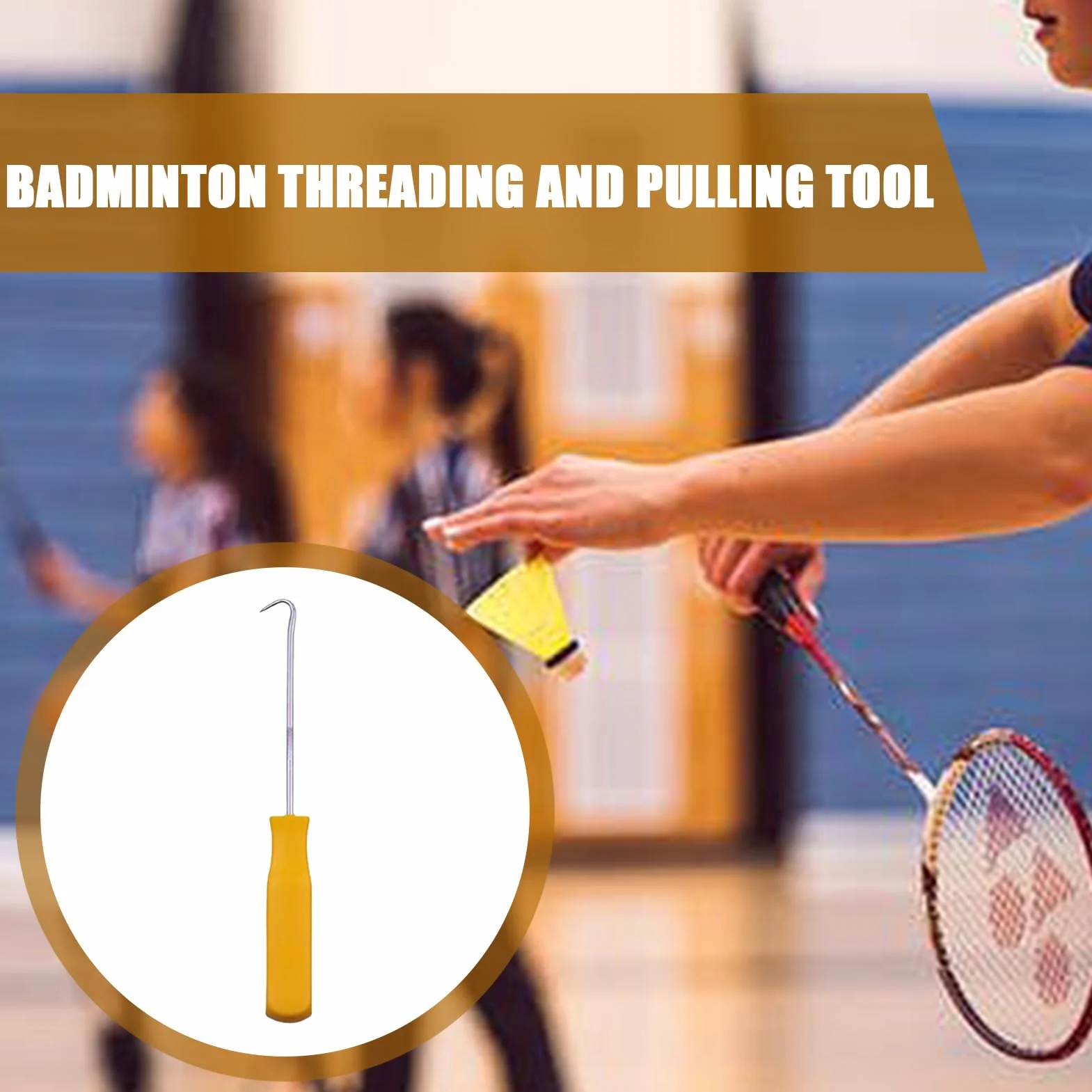 Kit de Encordar Raquetas de Tenis: Gancho para Enhebrar, Extractor de Punzón Recto, Duradero, Agarre de Precisión