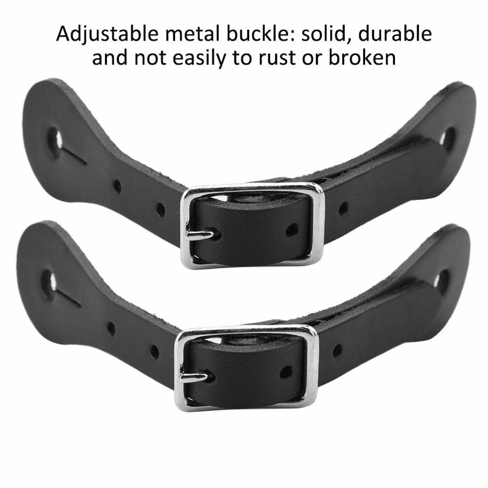 Correa de espuela de Caballo Leatherw 1 par Negro Accesorio para Montar a Caballo