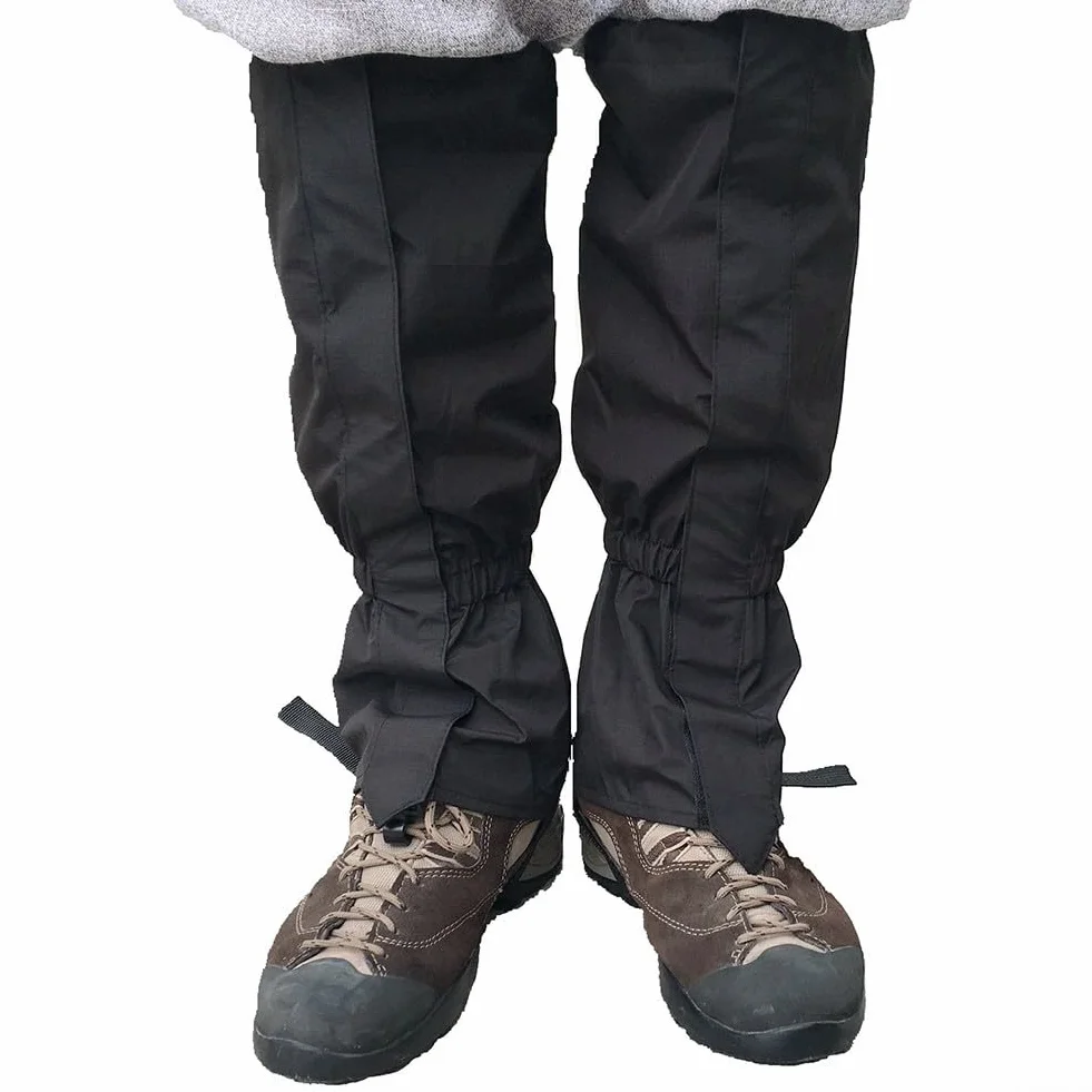 Polainas protectoras impermeables transpirables para botas de senderismo escalada (negro)