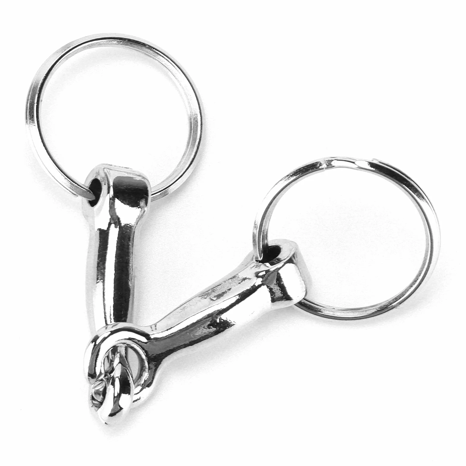 Llavero de Pedacitos de Filete de Caballo, Llavero de Pedacito Pelham de Aleación de Zinc, Conector único, Nudo de Llave de Pedacito de Caballo, Llavero Redondo Duradero para Amantes de los Caballos