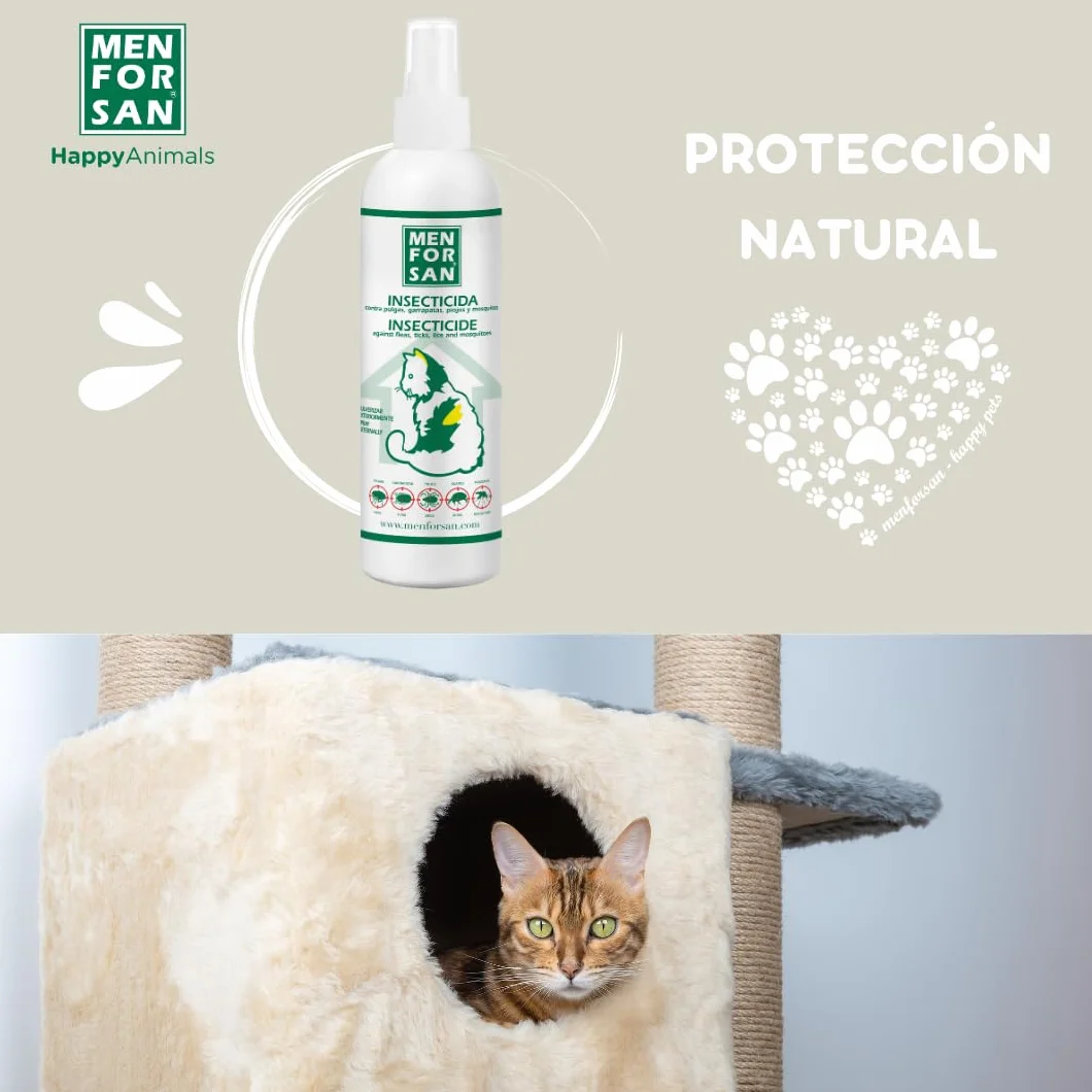 MENFORSAN Insecticida para el entorno de Gatos | No Mancha | Pulverizador | 250 ml
