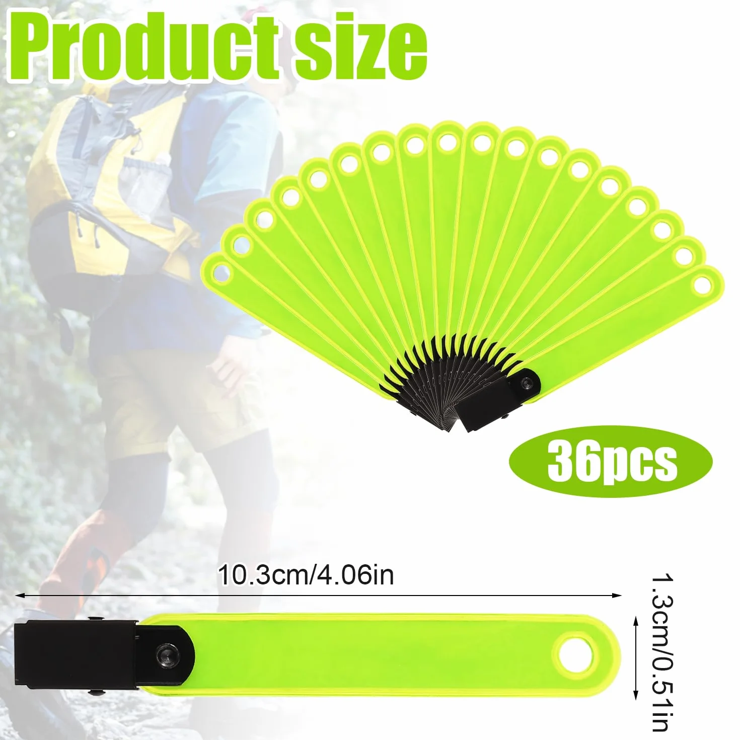 PEUTIER 36uds Marcadores Sendero Reflectantes Doble Cara con Clips, Señal Reflectante para Caza Senderismo