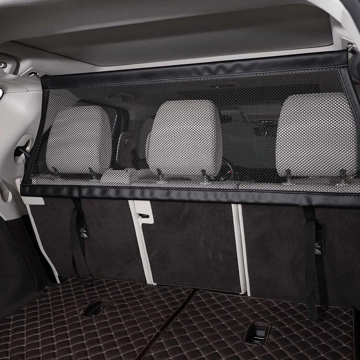 Barrera de perro para la barrera de seguridad del animal doméstico del coche, cerca ajustable de la red de la separación del animal doméstico para LR Discovery 5 LR5 L462 2017-2022