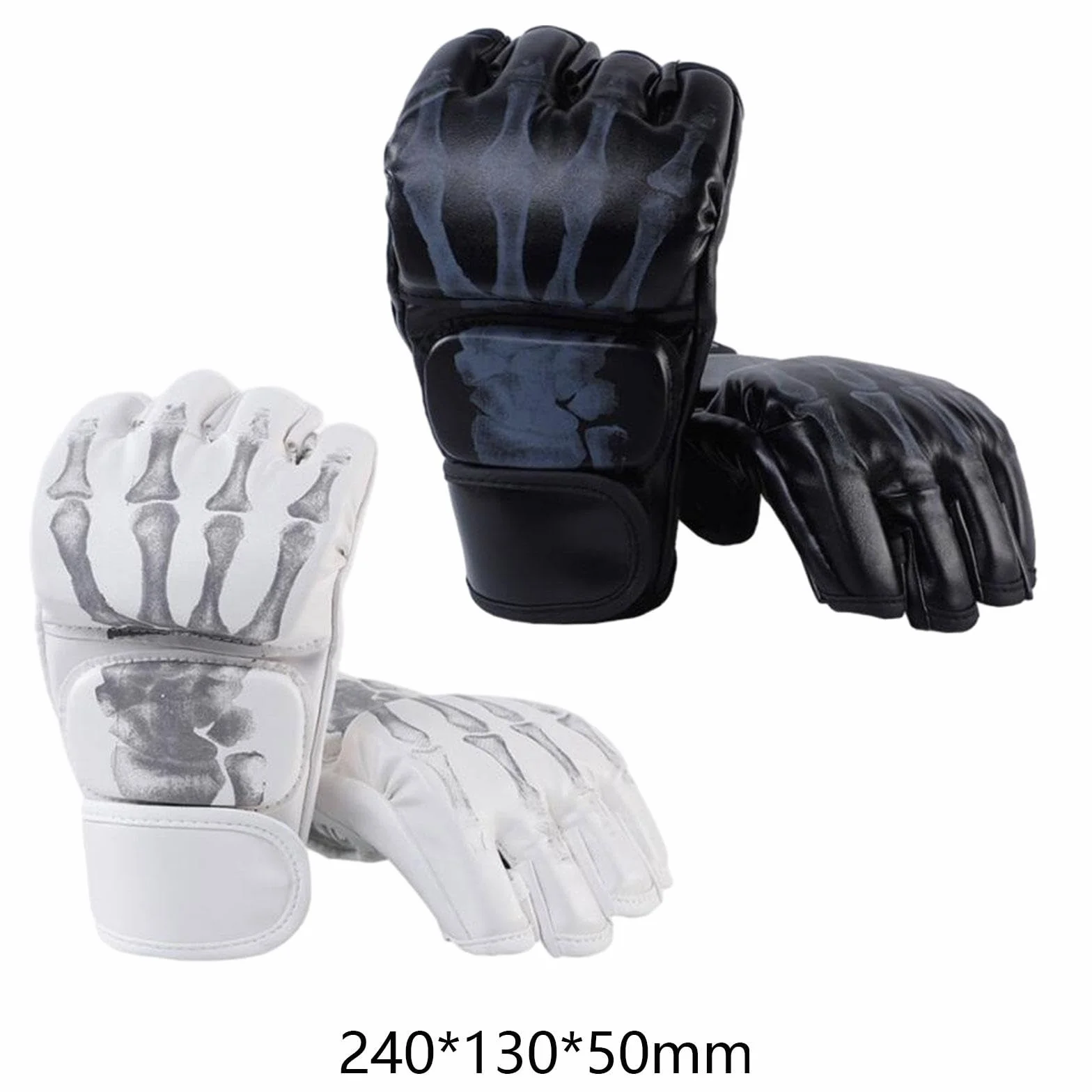 Guantes MMA Kickboxing Medio a Prueba de Golpes con Palma Abierta para Boxeo Lucha Artes Marciales 2 Pares