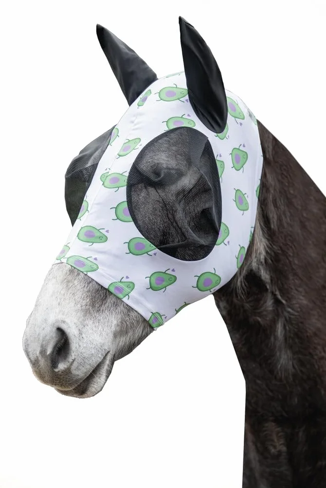 HKM Avocado Máscara anti moscas Blanco/Lila Pony