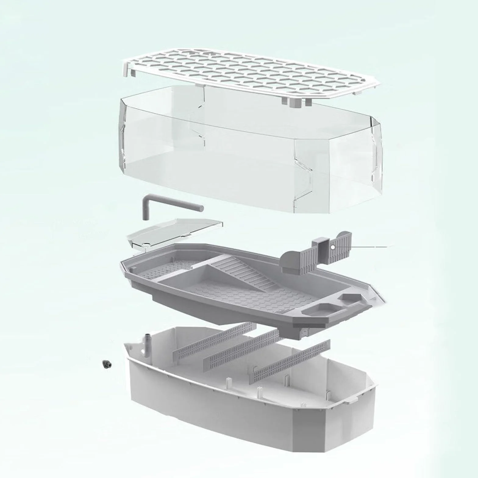la Caja de alimentación de Reptiles, Tanque de alimentación con Mesa Secado al Sol y Cubierta Varios tamaños(50 * 25.5 * 21CM)