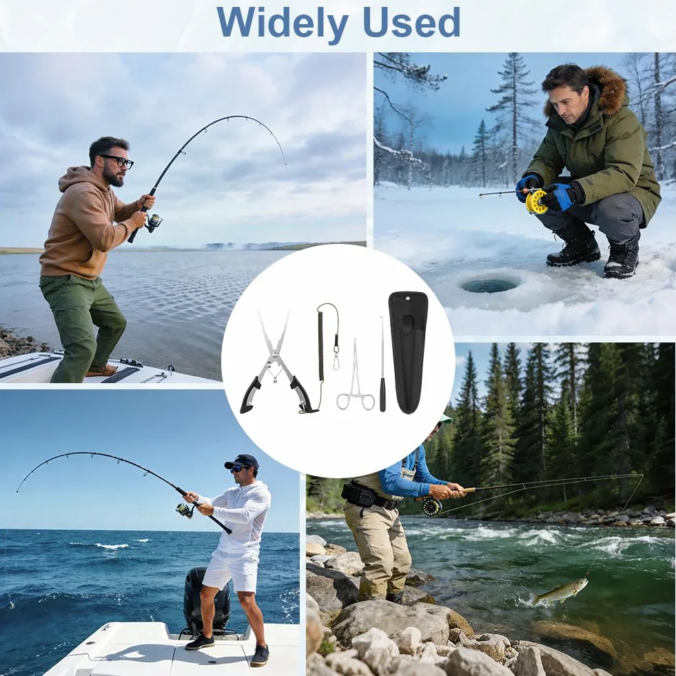 Alicates de Pesca Multifuncionales de Acero Inoxidable y Aleación de Aluminio con Hebilla