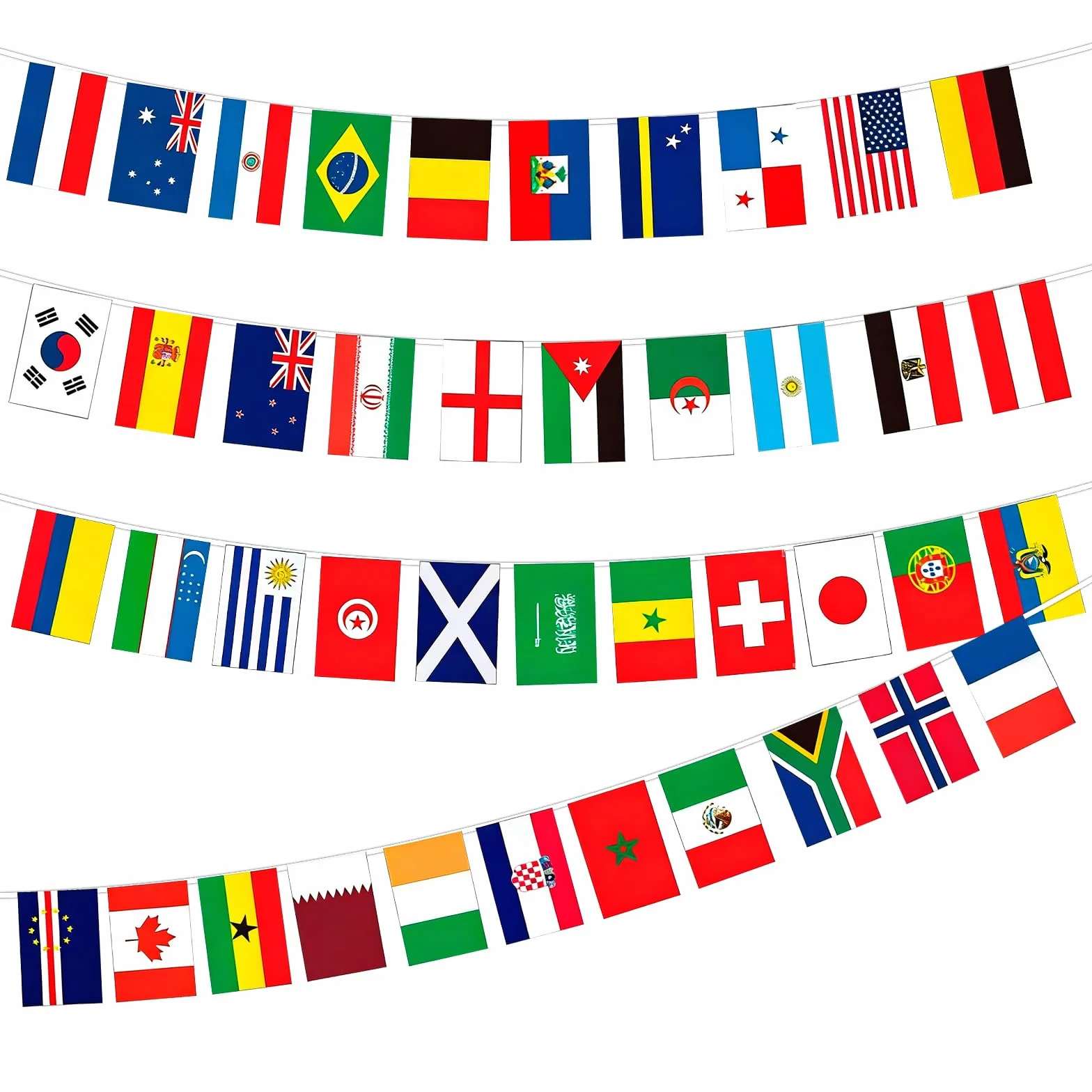 Campeonato Mundial 2026 Banderines 42 países 10 m decoración fiesta fútbol Alemania