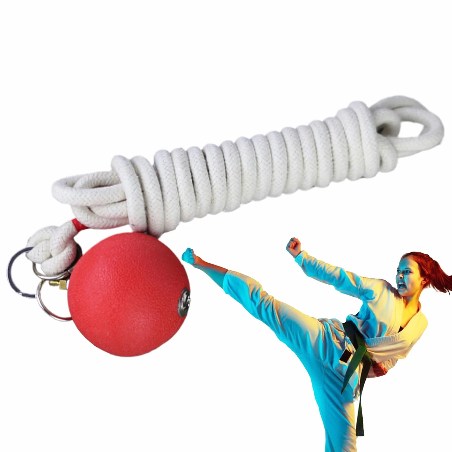 Rope Dart Hammer, Rubber Throw Practice Rope Darts, Martial Arts Soft Equipment, 137.8 Inches