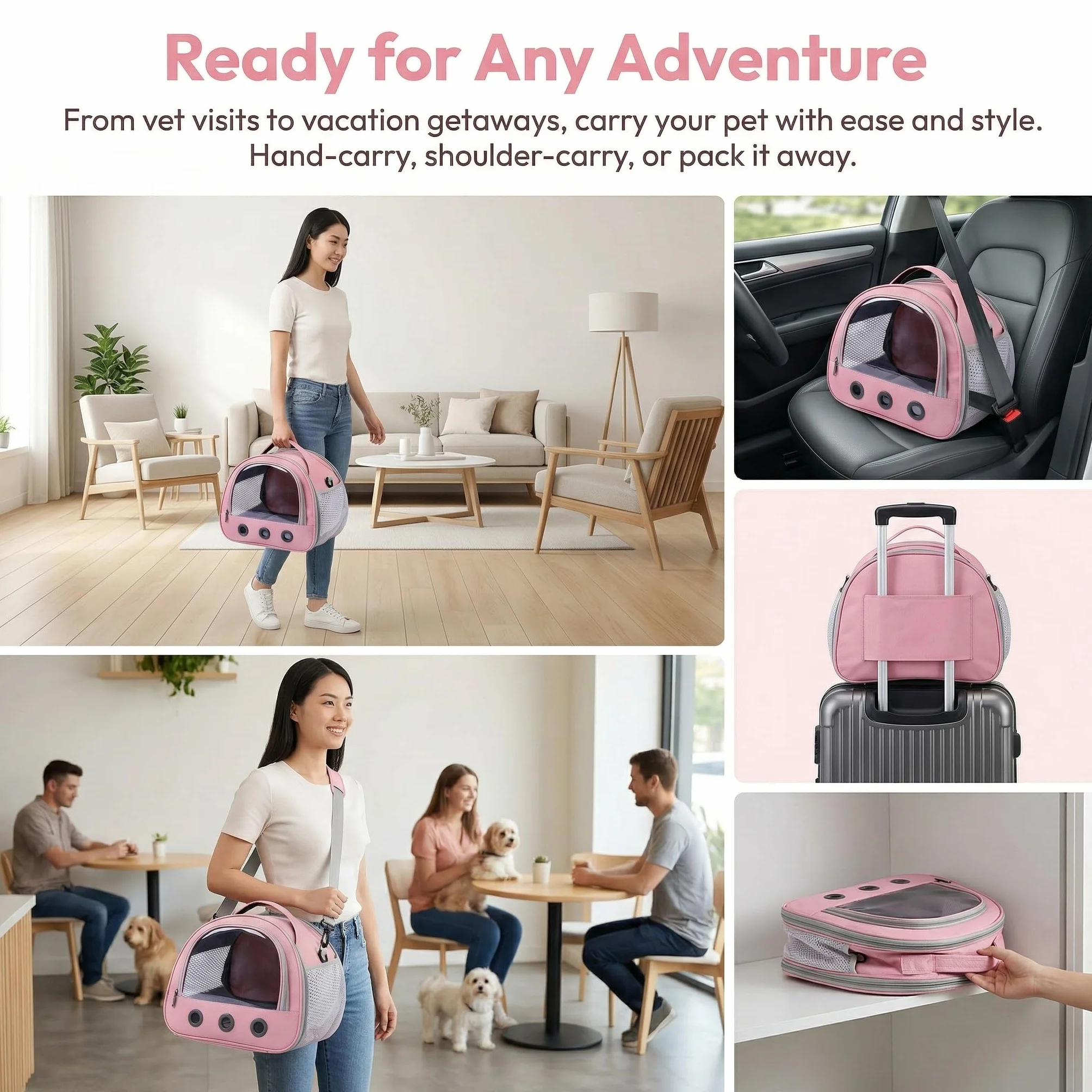 Transportador transparente para mascotas, jaula de viaje transparente portátil, contenedor de transporte, jaula de viaje para pájaros, ratas, hámsters y otros animales pequeños