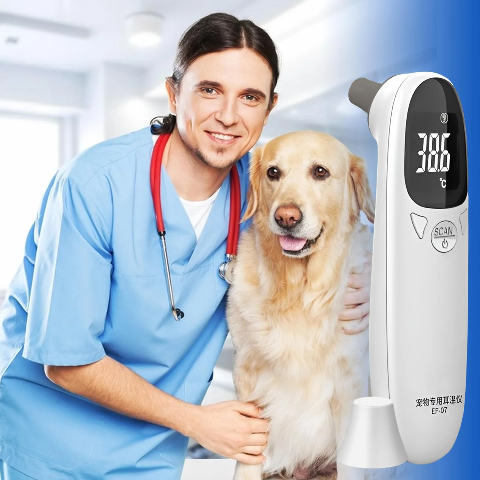 Termómetros para mascotas para perros, termómetros para orejas de gato | Suministros para mascotas - Termómetros para cachorros, dispositivo de detección de fiebre, suministros para mascotas