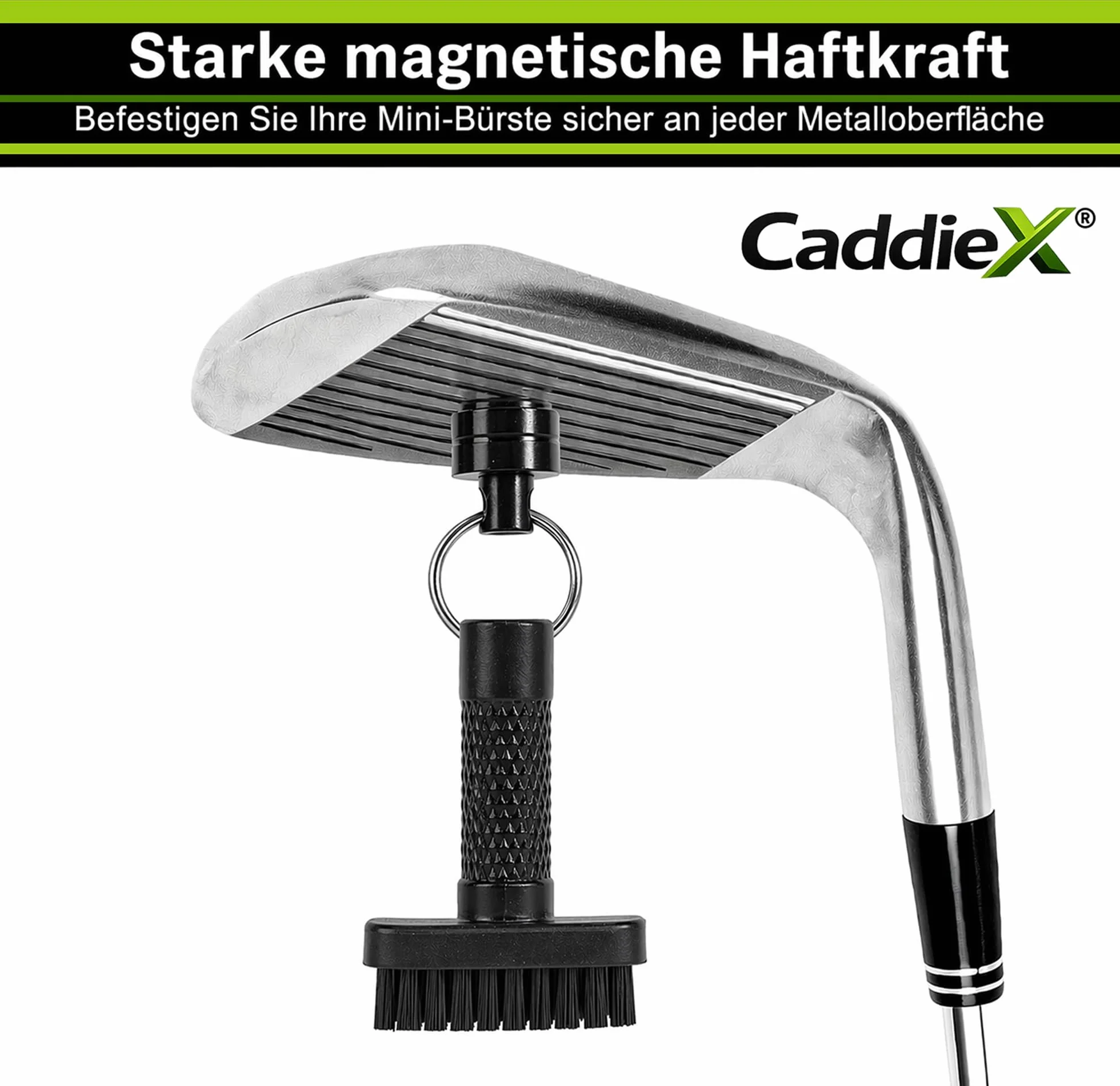 Cepillo de golf inteligente CaddieMag imán extraíble cerdas de nailon ligero