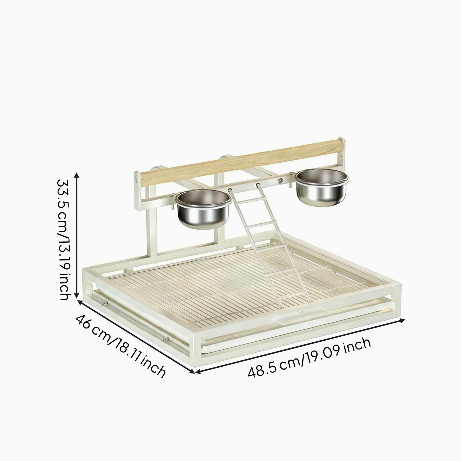 Estructura Elevada Percha Acero Inoxidable Comederos Colgantes Percha con Escalera Antióxido Pájaro