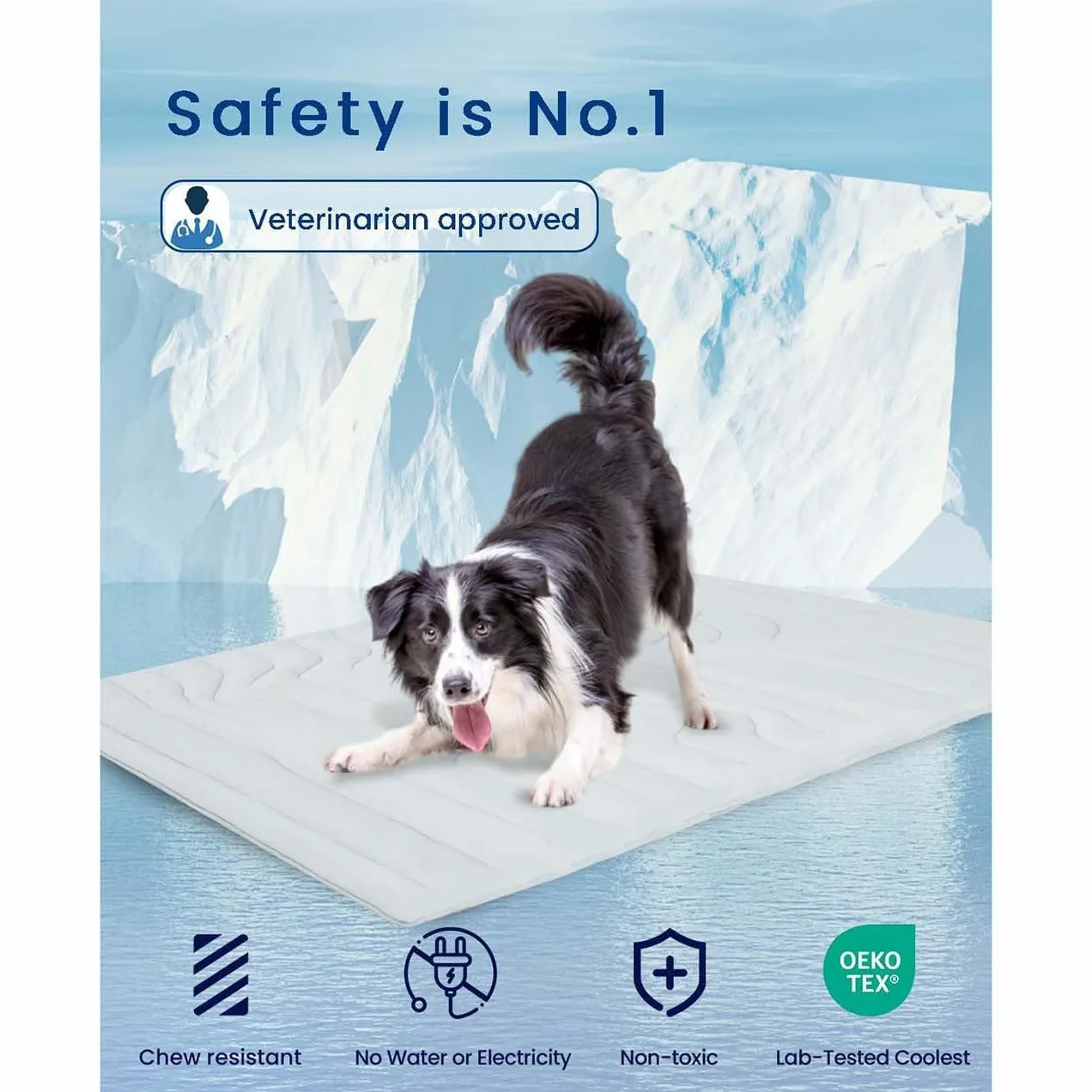Alfombrilla Refrescante para Mascotas, De Seda Helada, Lavable, para Perros Y Gatos, Ideal para Relajarse En Verano. Gray L-122 * 71cm