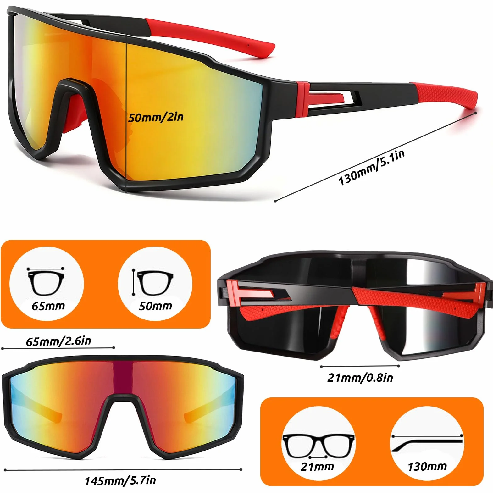 Gafas De Sol Deportivas Polarizadas UV400 para Ciclismo Moto Carrera Esquí