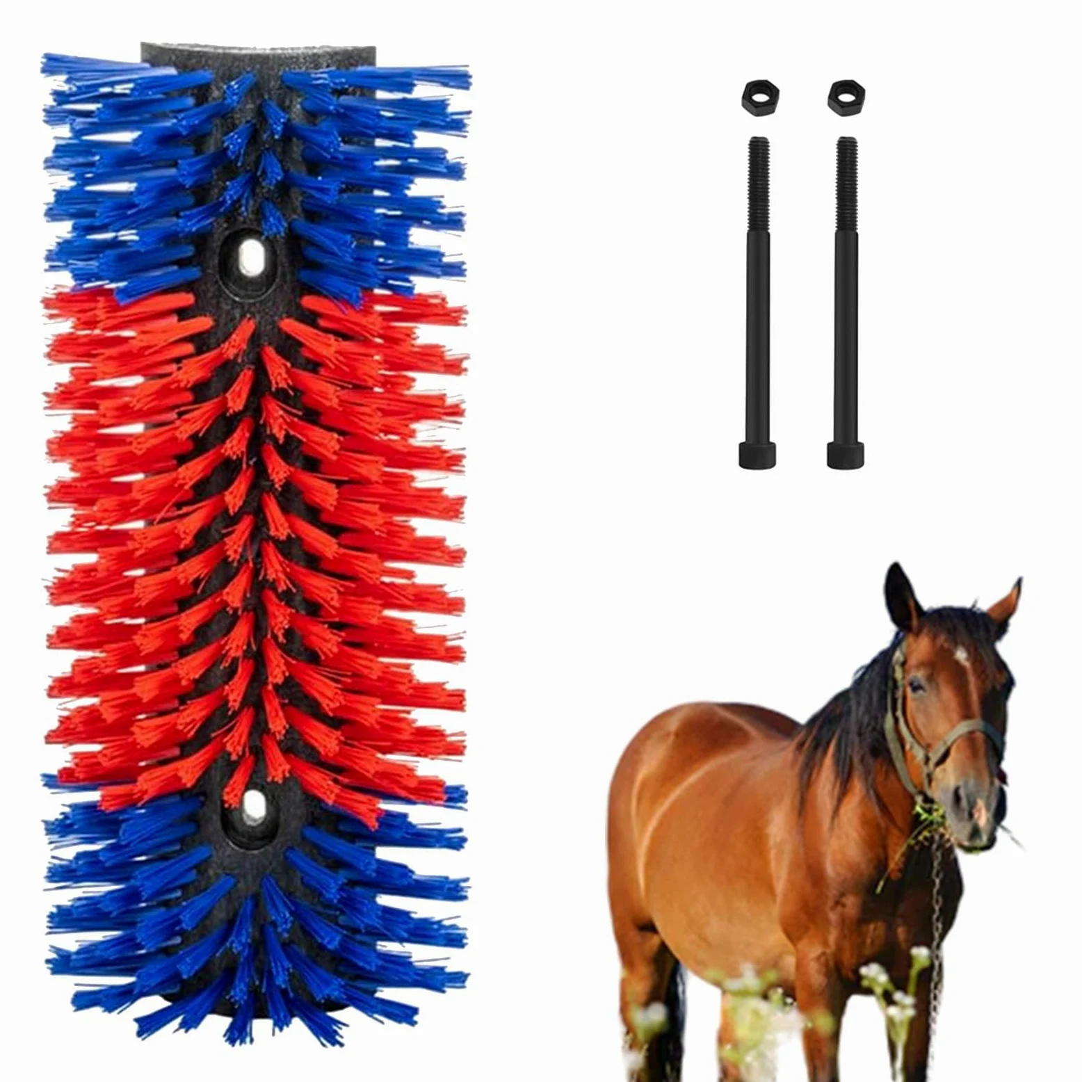 Cepillo rascador para ganado Rascadores for ganado, cepillos for caballos, kit for aliviar la picazón en la espalda for ganado, caballos, cabras, vacas, ovejas y cerdos(Blue+Red)