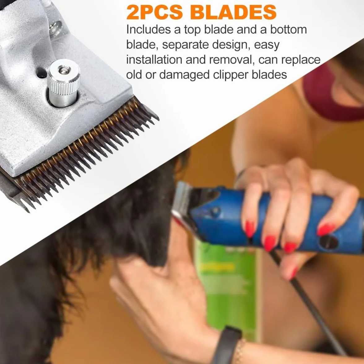 Cuchillas de Esquiladora Caballos, 35 Dientes Horse Clipper Blades Profesionales, Acero Inoxidable Set de Cuchillas de Recambio Universales, para Caballos Perros Burros Mulos Cabras Ganado