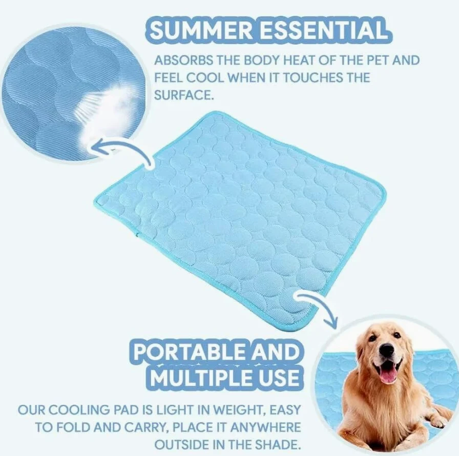 Alfombra Refrigerante para Perros y Gatos，Manta Fria para Perros，Cama Perro Verano，Colchonetas Refrescante para Perros，Pet Cooling Mat， Colchonetas para Camas para Perros，Pet Cool Mat