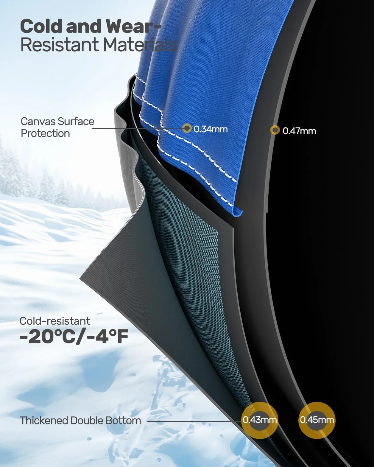 QPAU Tubo de nieve inflable 48 pulgadas paquete de 2 fondo grueso