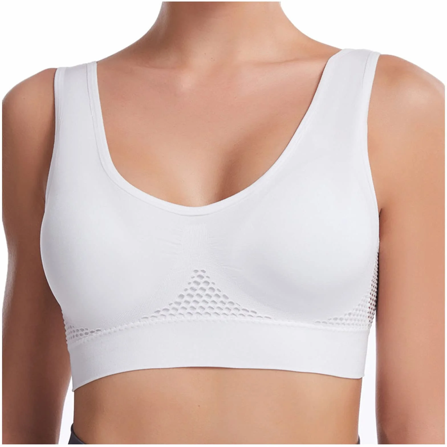 Sujetador Deportivo Sin Aros para Mujer – Top Cómodo y Transpirable para Yoga, Fitness, Tallas S a 6XL