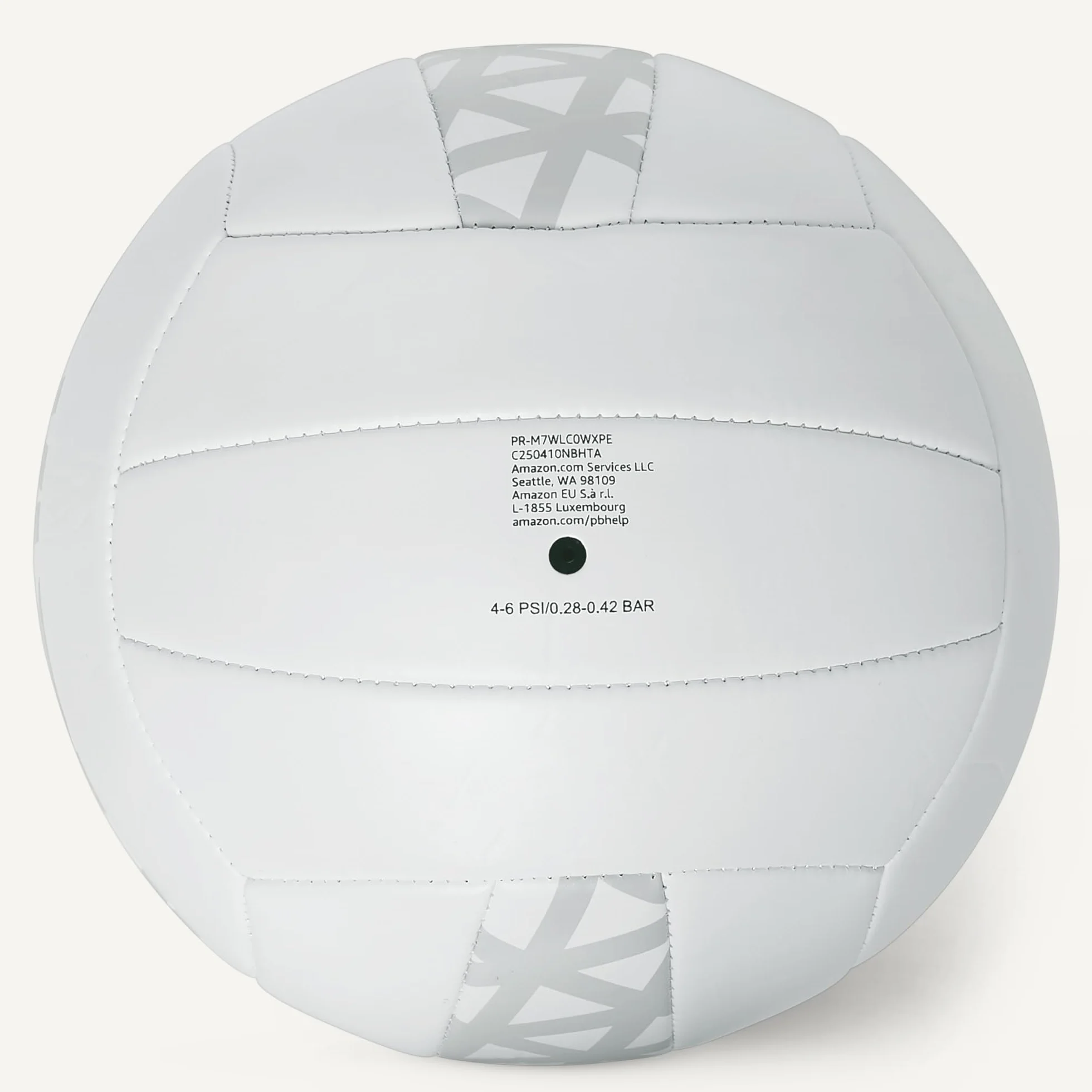 Amazon Basics Balón de Voleibol Tamaño 5 con Bomba, Entrenamiento Piel Sintética PVC, Blanco y Gris