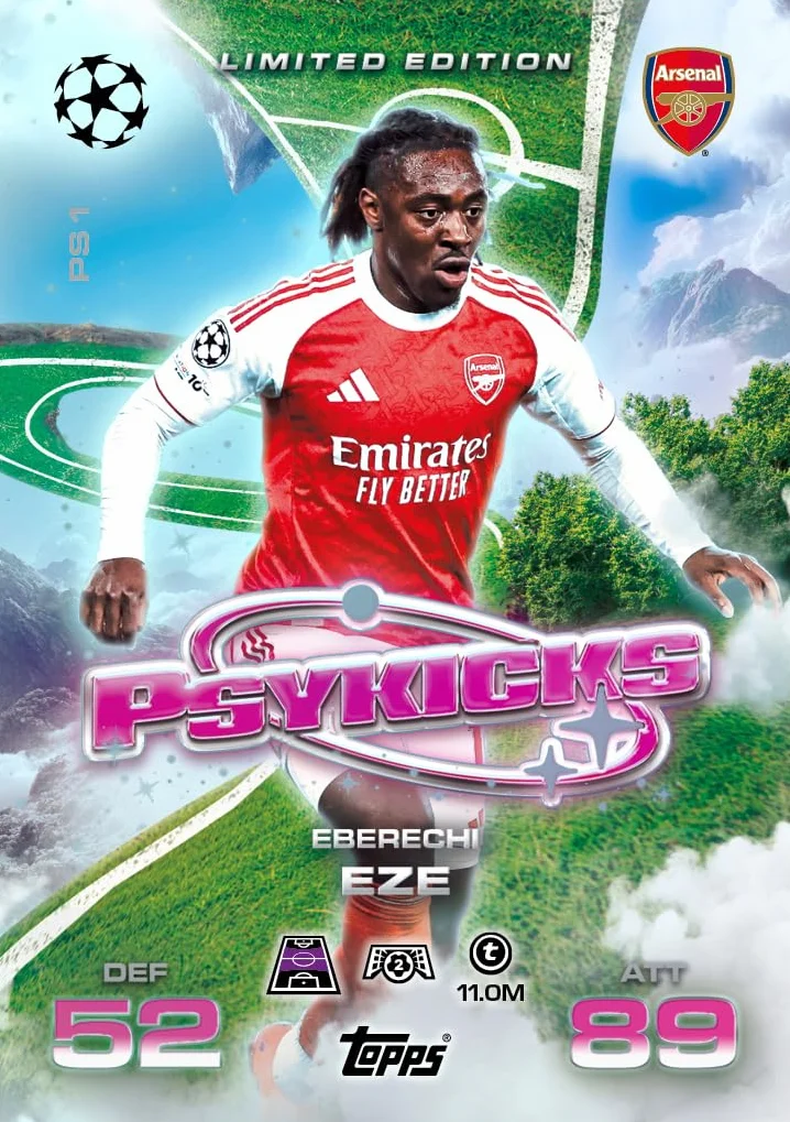 Topps UCC Match Attax Extra 2026 Mega Tin Pyskicks 48 cartas 3 tarjetas LE