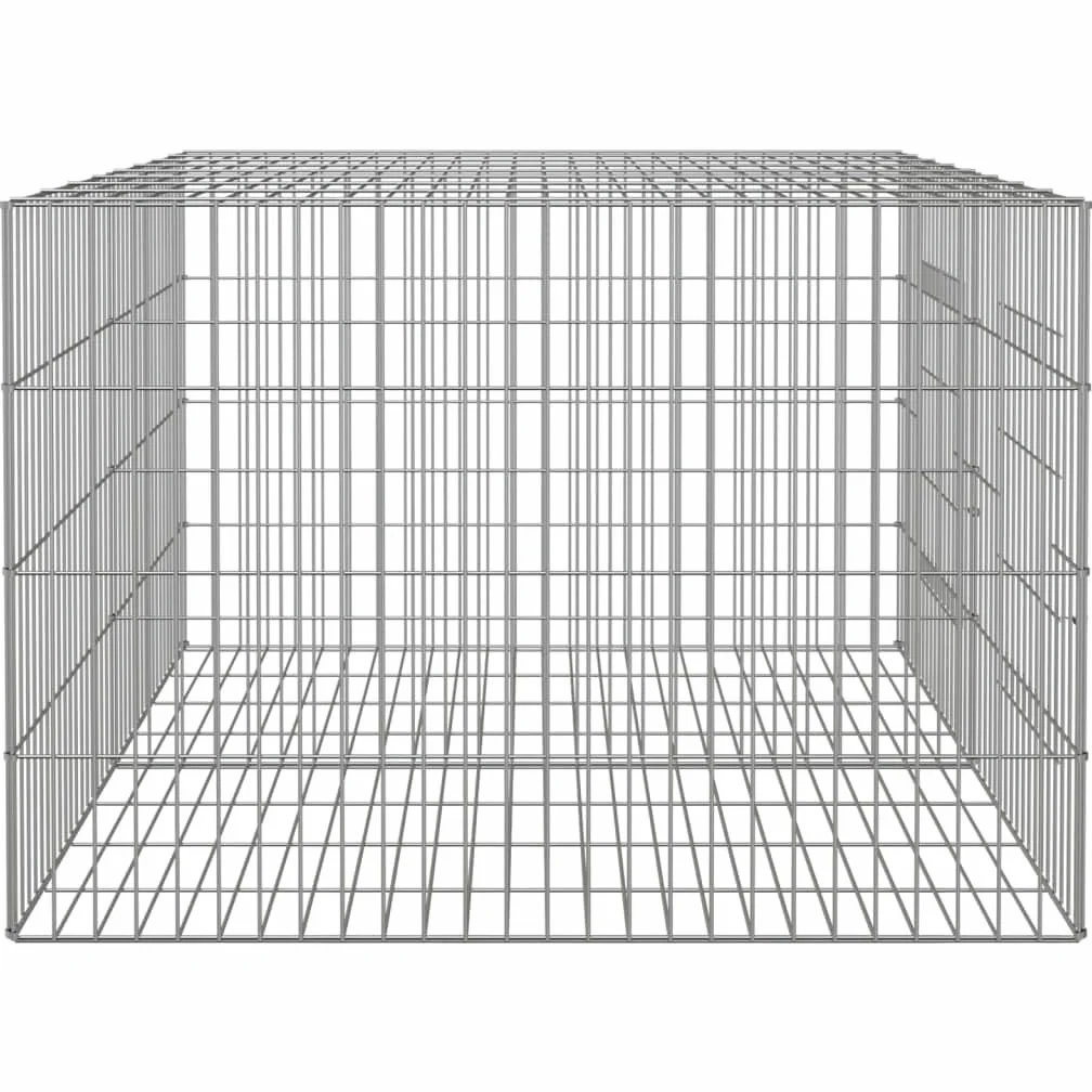 Jaula de conejo 2 paneles 110 x 79 x 54 cm, hierro galvanizado plateado 02_0041685