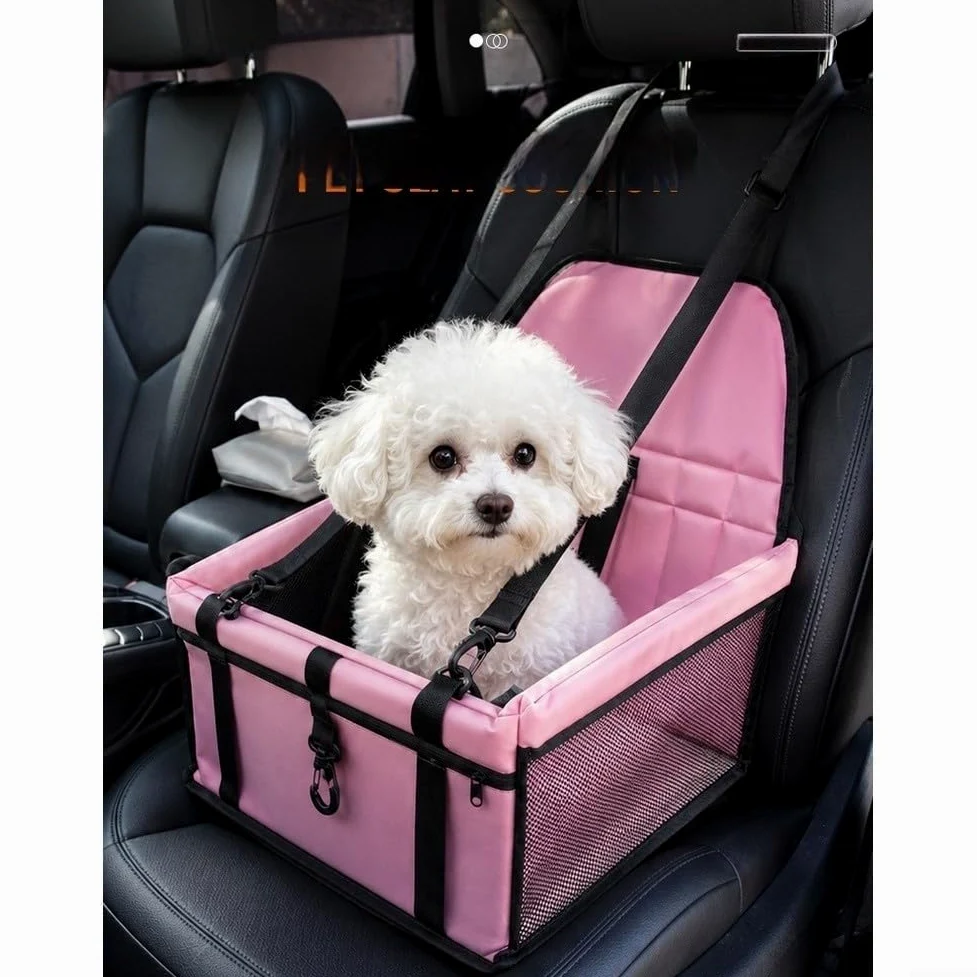 Funda plegable para asiento de coche para perros, bolsa de transporte Oxford impermeable con malla transpirable, transportador de mascotas para coches, bolsa de viaje plegable para perros, organizador