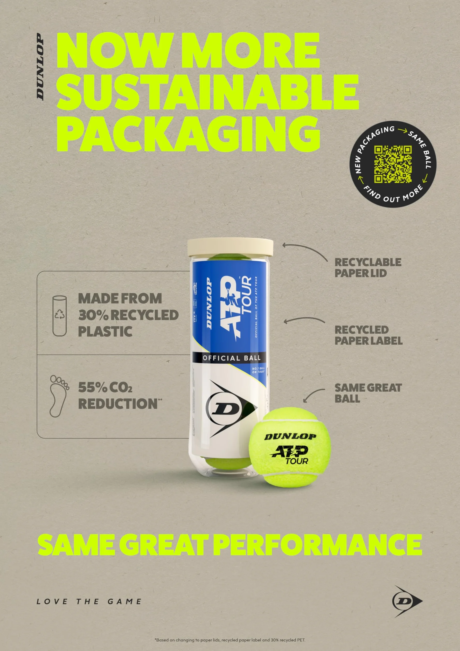 Dunlop Pelota de Tenis ATP Tour 3 Pelotas Paquete