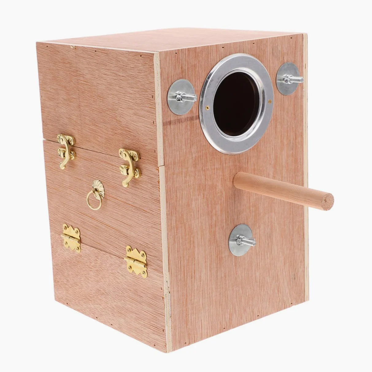 Caja Nido de Madera para Periquitos con Soporte y Colgante Exterior Habitáculo para Cría de Agapornis Cacatúas Pinzones y Pequeños Diseño y