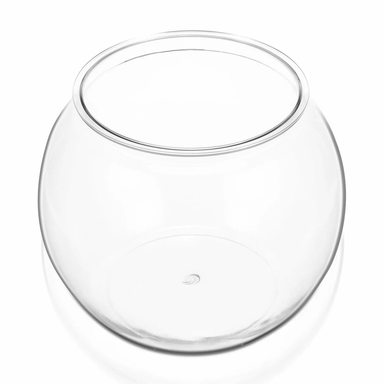 HANABASS Pecera De Escritorio Redonda Transparente De Plástico 8.66 Pulgadas Tanque Ornamental para Peces De Colores Y Tortugas Decoración De Hogar Oficina