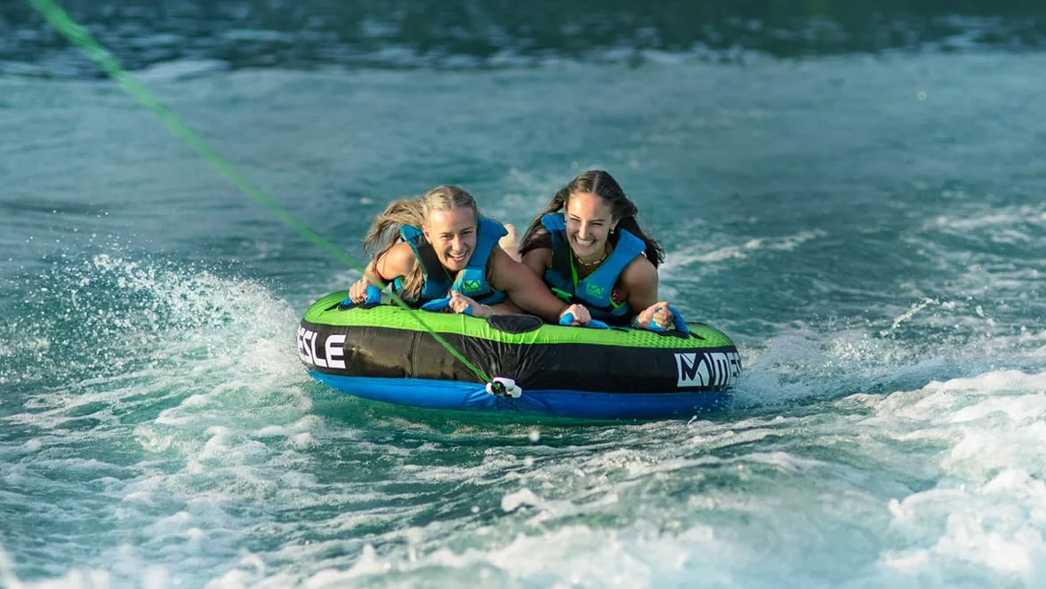 Flotador de Arrastre Vapor Hinchable para 2-3 Personas, Rosco Arrastrable para Deportes Acuáticos