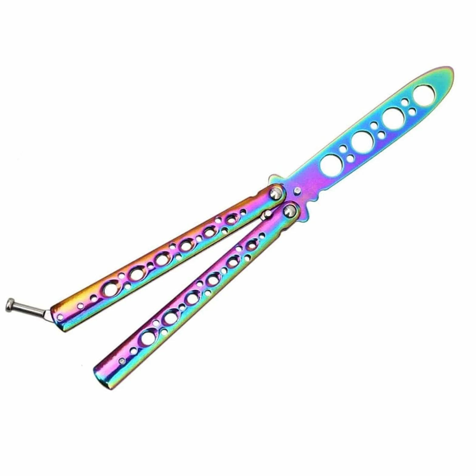 Cuchillo Mariposa Entrenamiento Balisong Acero Mate sin Hoja Práctica Artes Marciales