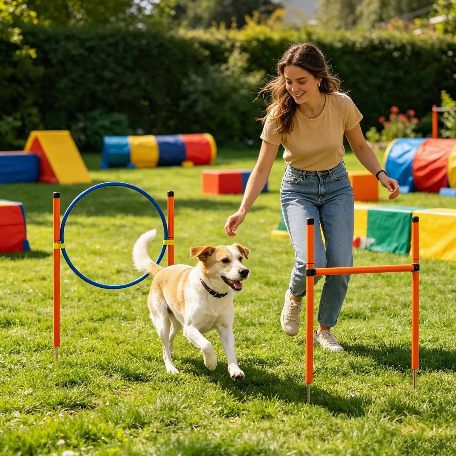 Equipo de adiestramiento en agilidad para perros Juego de Agilidad con | Equipo para Parque Canino para Actividades al Aire Libre, Jardín, Playa, Parque, Área de Juegos Infantiles, Campo, Competic