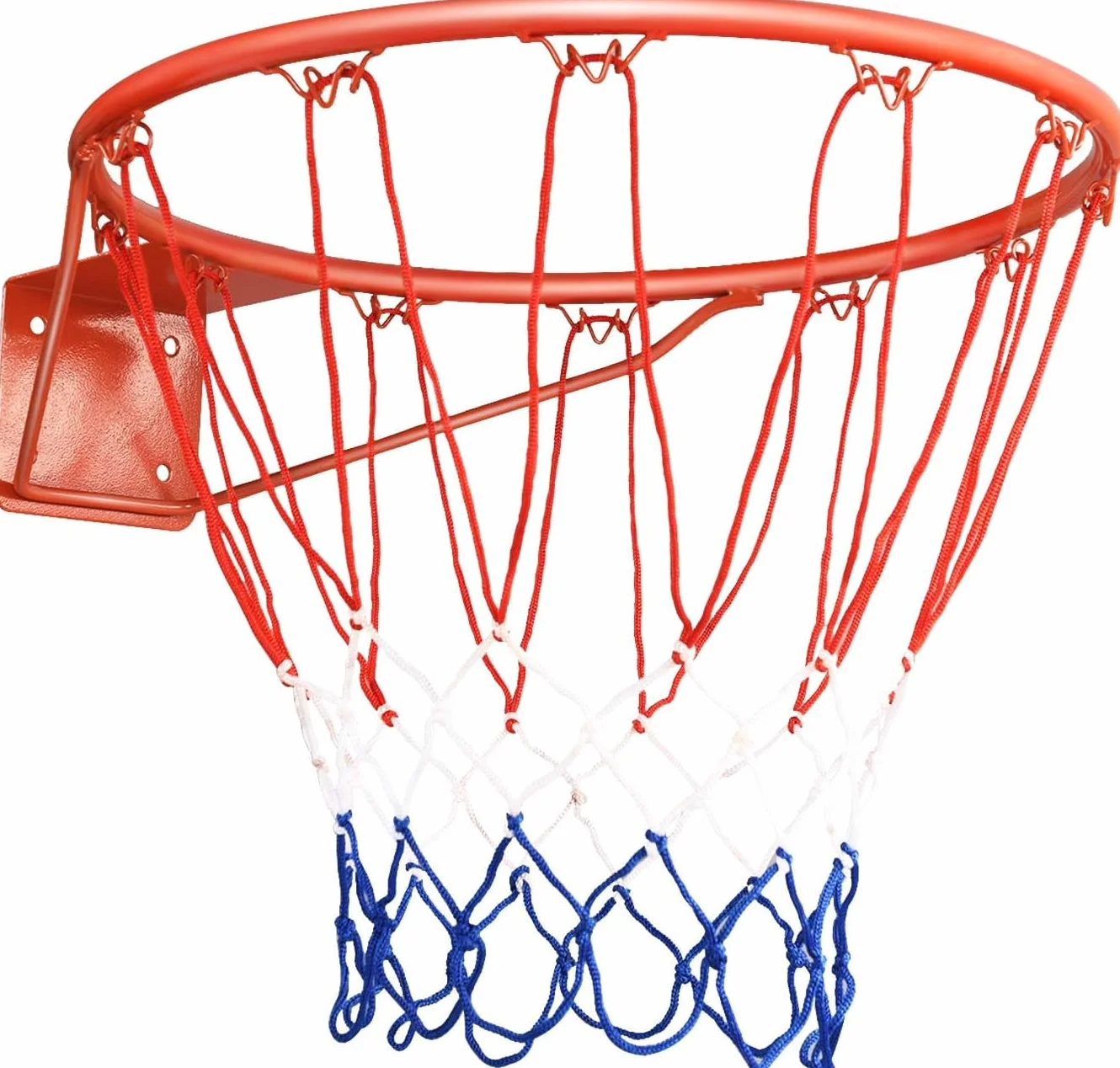 GYMAX Canasta de Baloncesto Montaje en Pared, 45 cm, Red con Anillo de Acero, Resistente Intemperie