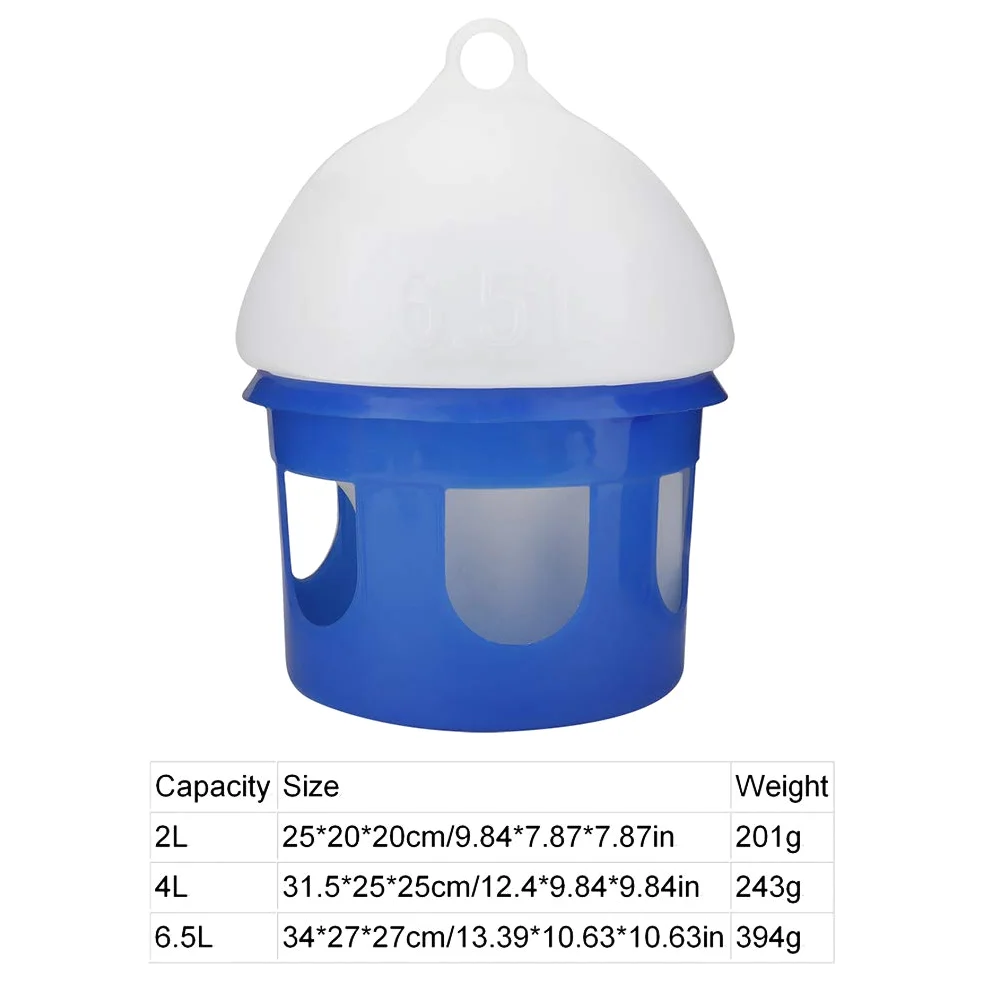 TOPINCN 2 Comederos Automáticos para Pájaros y Palomas, Dispensador de Agua de 6,5 L, Contenedor de Agua para Mascotas, Dispensador de Comederos Automáticos de Agua