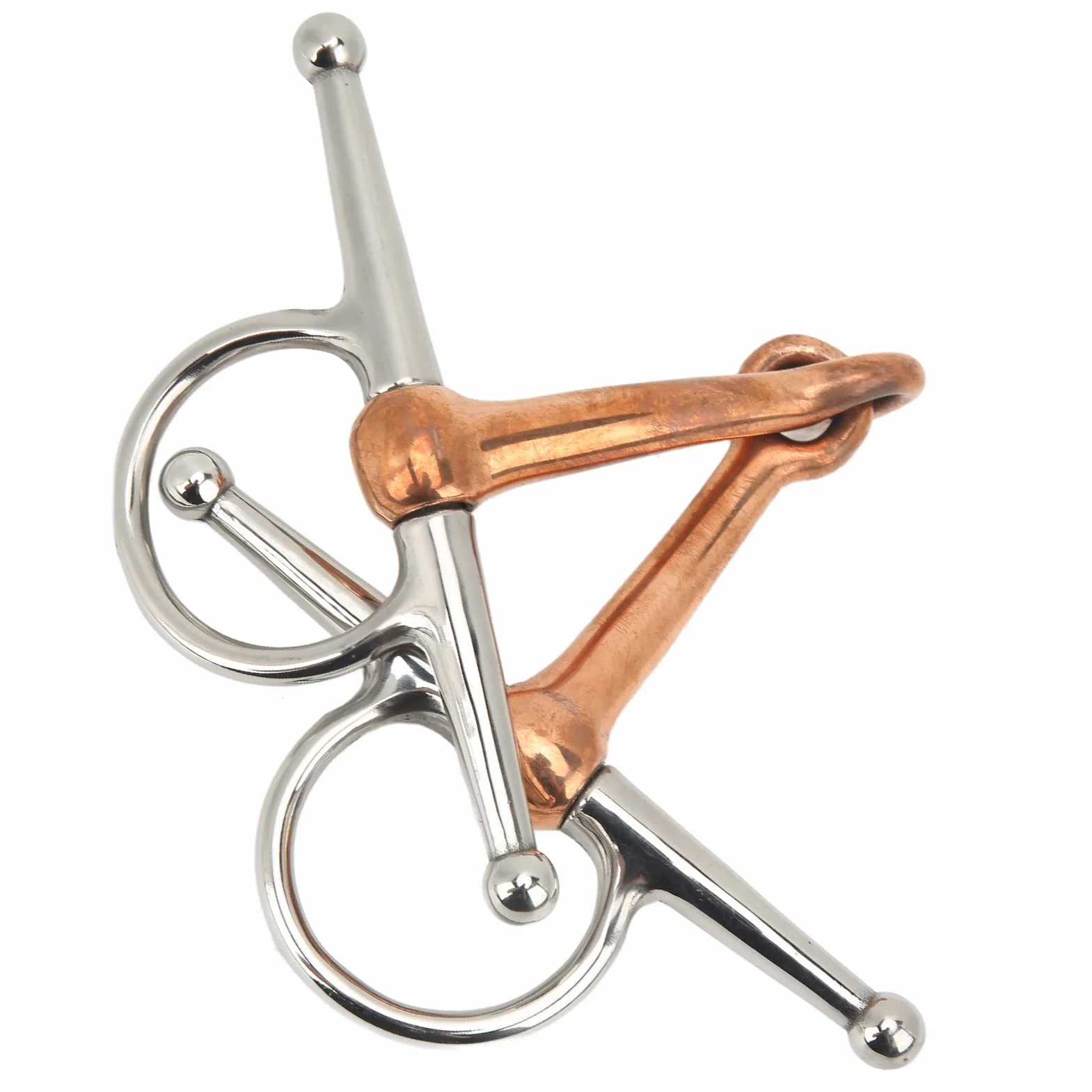 Yosoo Health Gear Broca para Boca de Filete de Mejilla de Caballo, Anillo Suelto de Acero Inoxidable, Cobre Premium