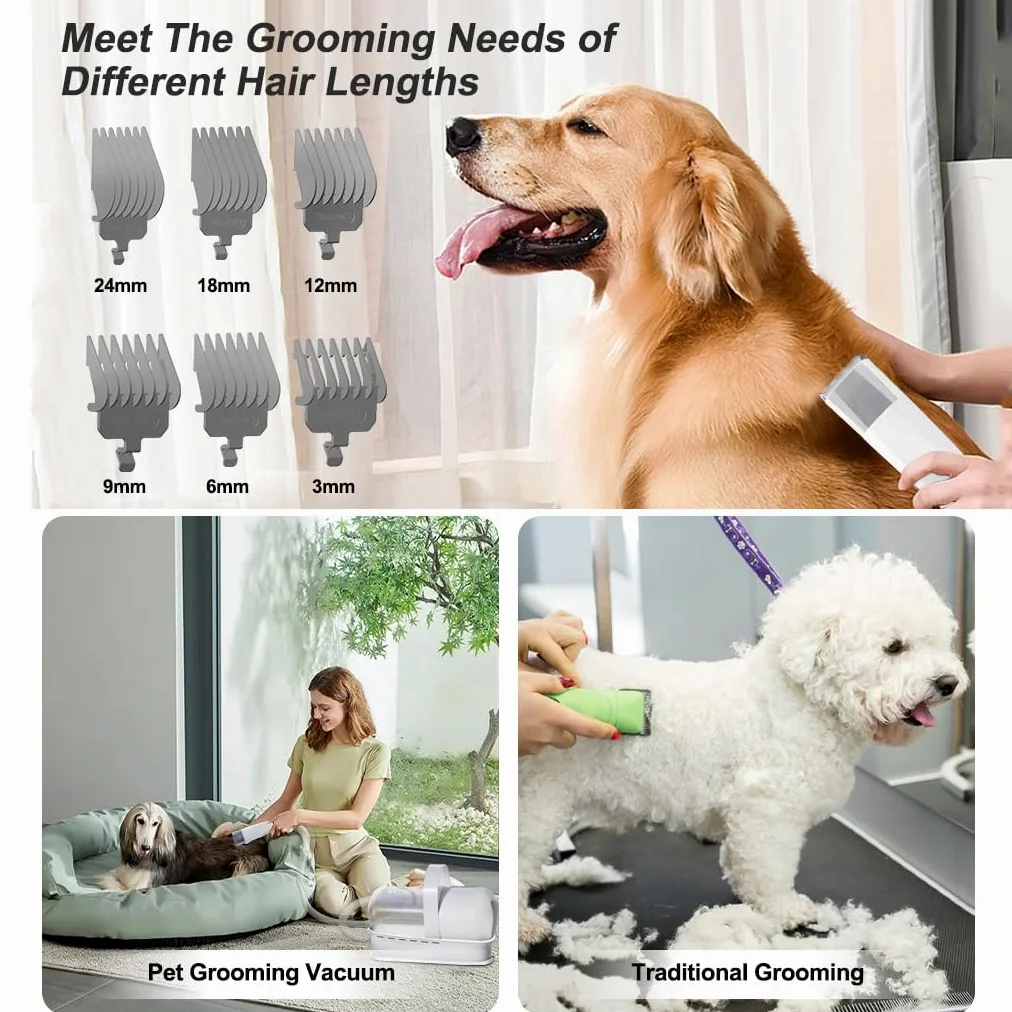 Removedor de pelo para mascotas con cortaúñas de bajo ruido y molinillo de uñas para perros y todas las mascotas peludas