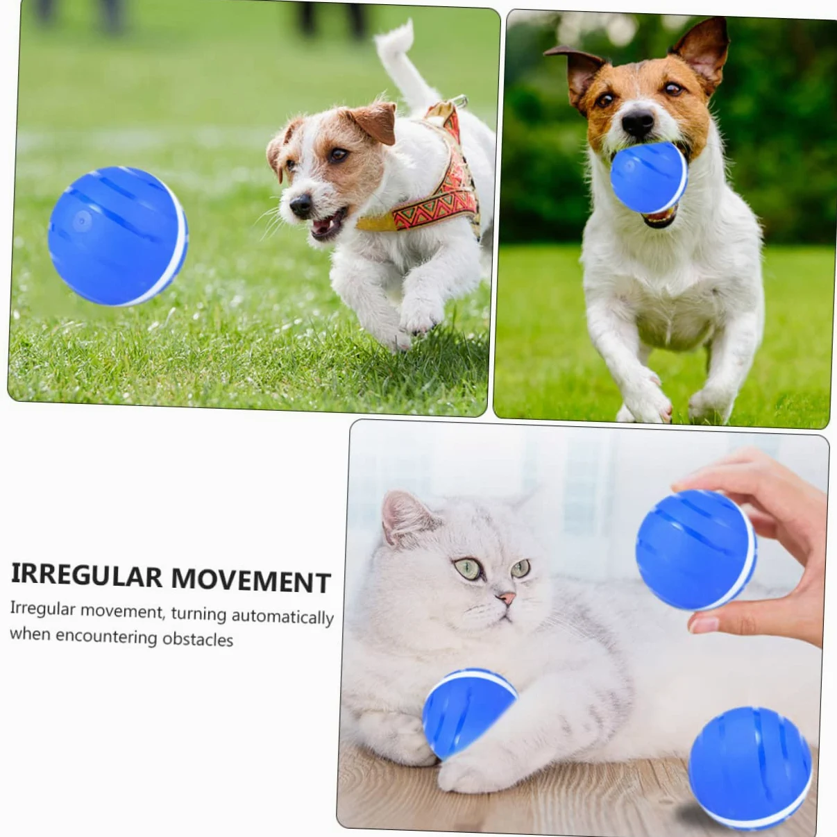 Kisangel 3piezas Juguete Interactivo Automático para Gatos Bola De Luz Led USB Recargable Juguete De Movimiento para Mascotas Diversión Sin Fin Casa