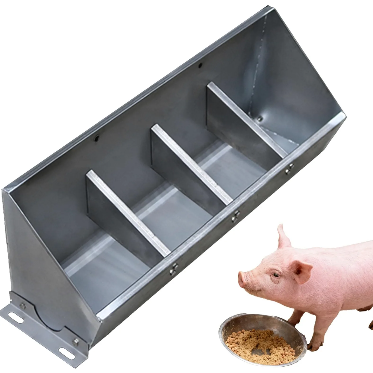 AMUFJJ Comedero para Ganado Bebedero para Cerdos/ganados/Cabras, Comedero Grande para Ganado Doméstico, Comederos De Heno para Animales, Bebederos, con 4/5/ 8/10 Lugares(Long 50cm (1.6ft) - 4 bit)