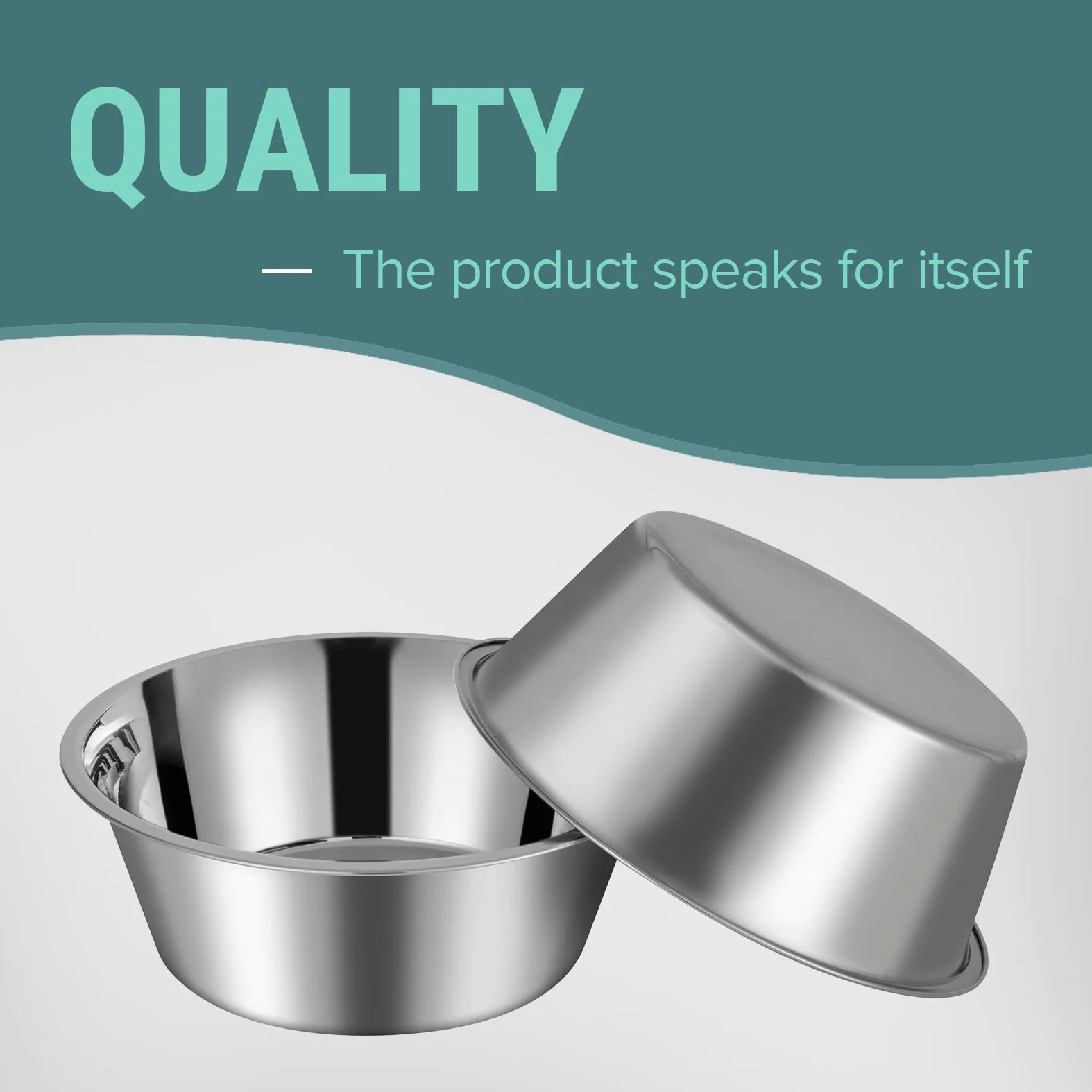 URBUDDIES Cuenco grande de acero inoxidable para perros, 1.1 galones | 17.75 tazas de metal para perros, Bebedero, ideal para perros grandes y extra grandes, cuencos básicos de agua, paquete de 4