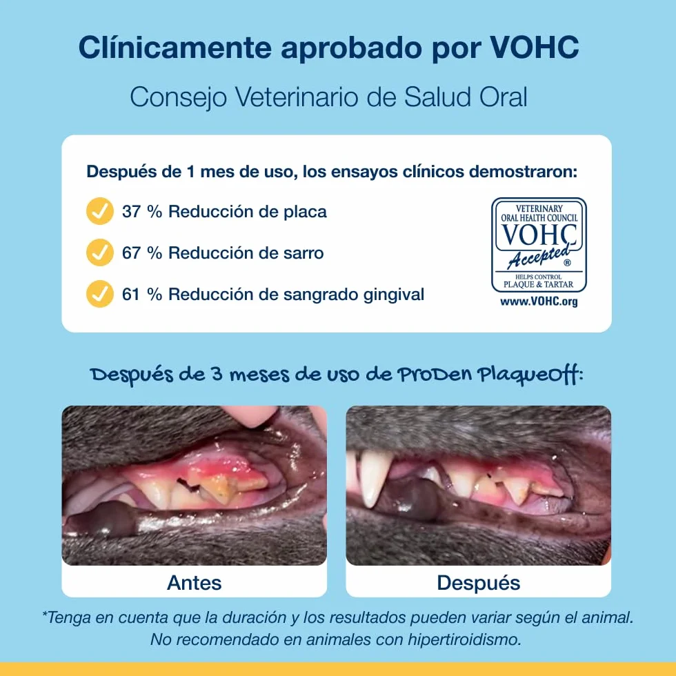 ProDen PlaqueOff Polvo para Gatos 40g – Limpiador Dental 100% Natural, Formula Gatos Exigentes, Ayuda a Eliminar Placa, Sarro y Mal Aliento, hasta 4 Meses de duración