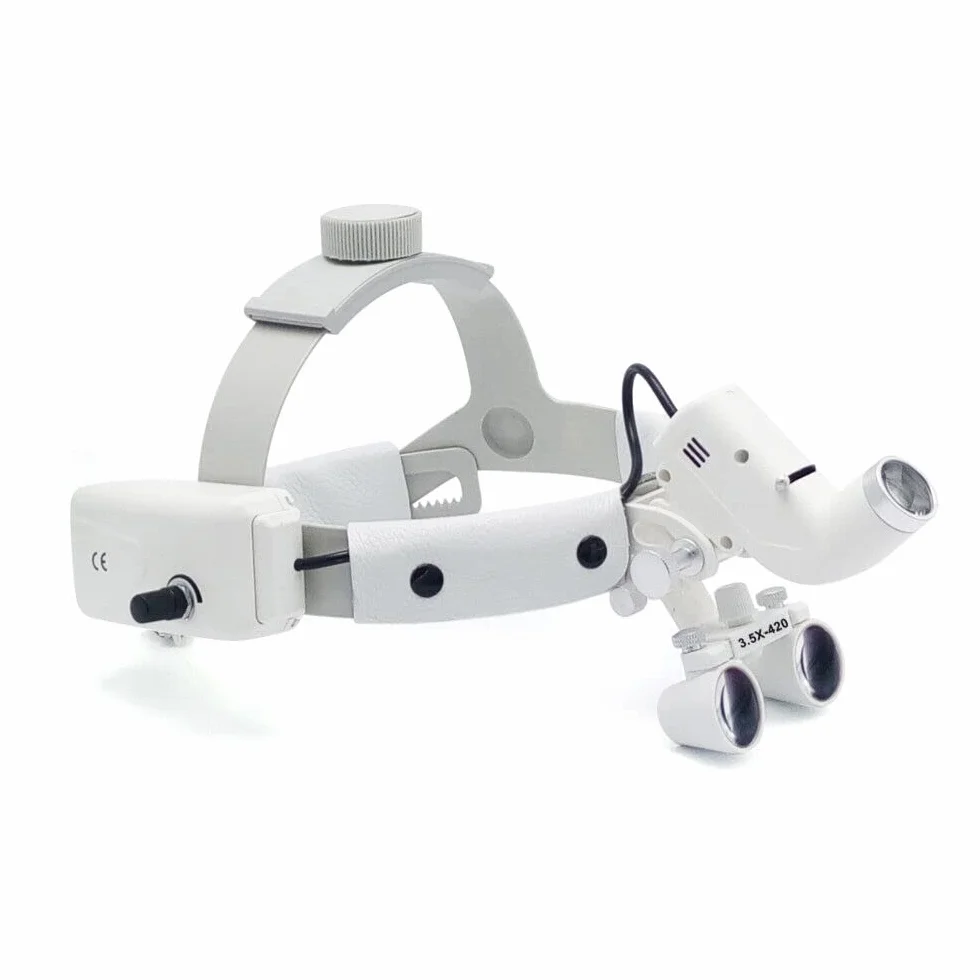 Linterna Frontal Médico-Quirúrgica Dental 5W LED 3.5X Lupa Binócular